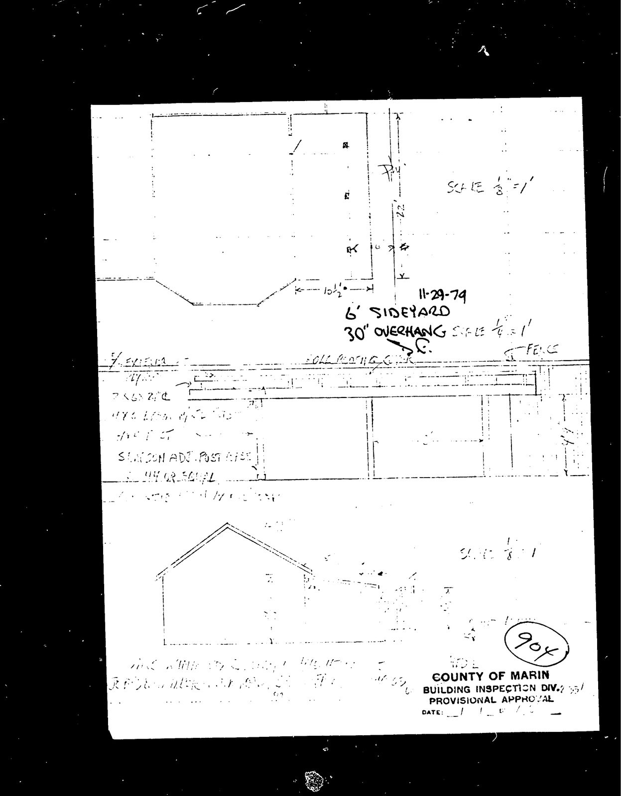 November 1979: the hand-drawn plan for the attached carport Winnie built as owner-builder