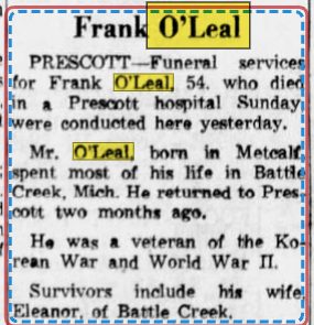 Brother Frank's obituary: "Mr