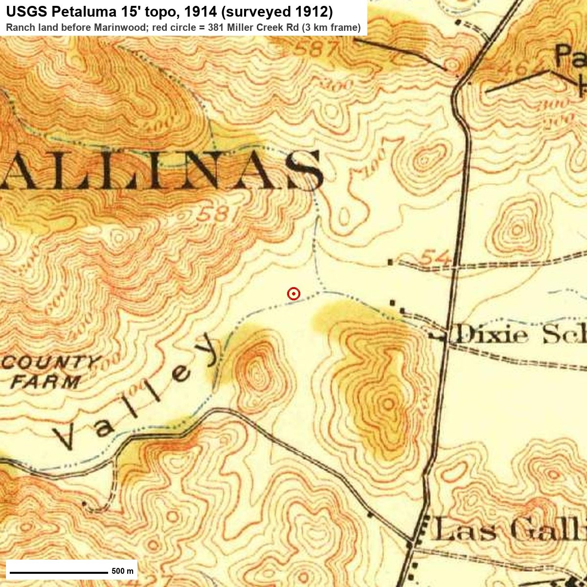 1914: ranch land in the Las Gallinas Valley